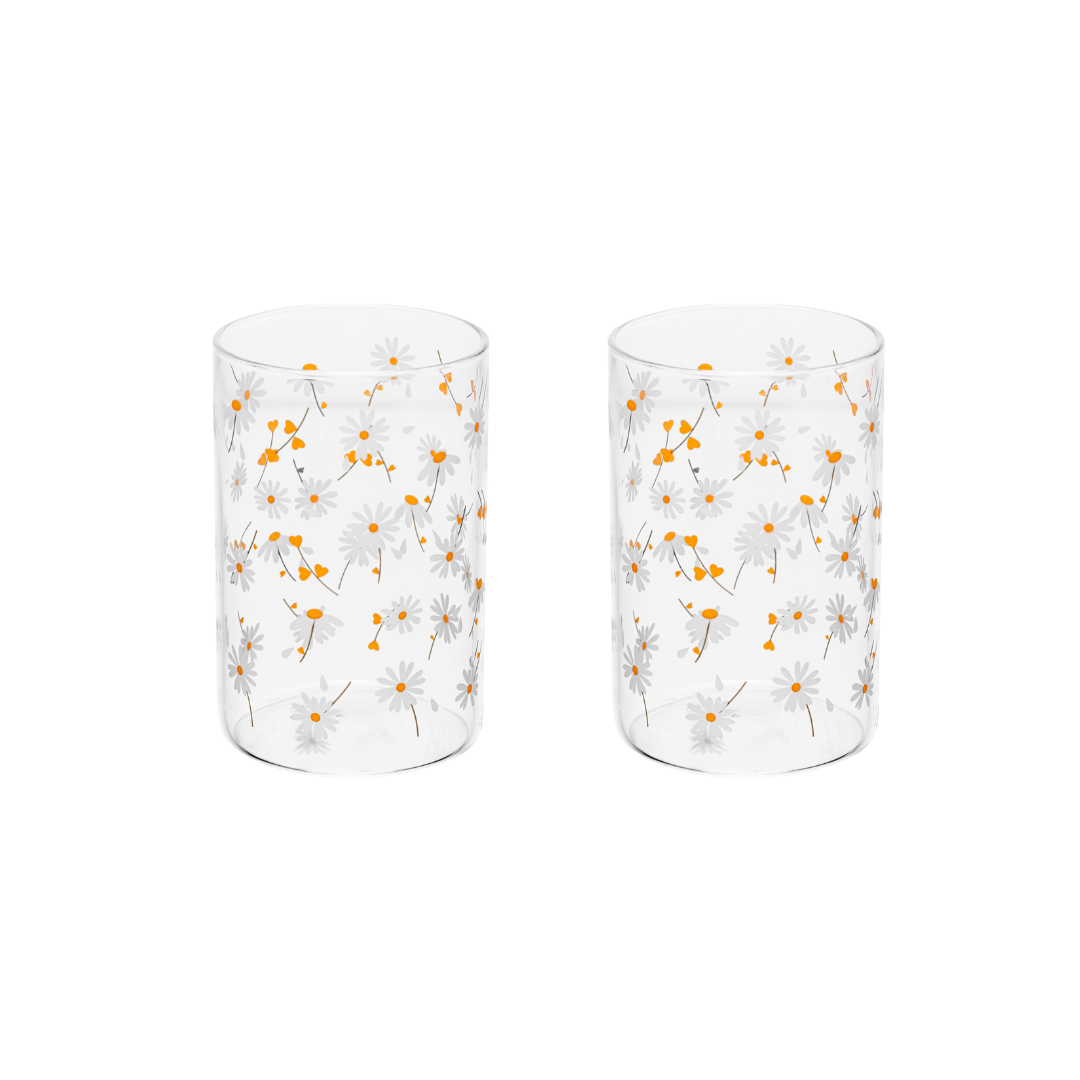 Jogo 2 Copos de Vidro Borossilicato Sunflower 280ml