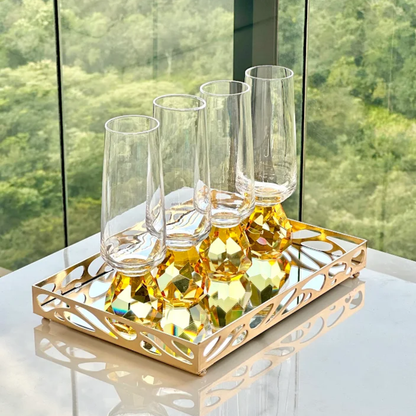 Taça para Champanhe com Base Diamante Âmbar 250ml