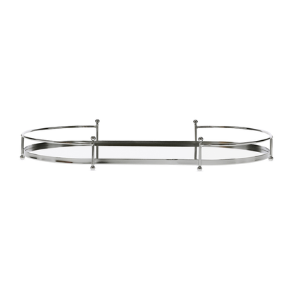 Bandeja Oval em Metal Espelhada 41cm