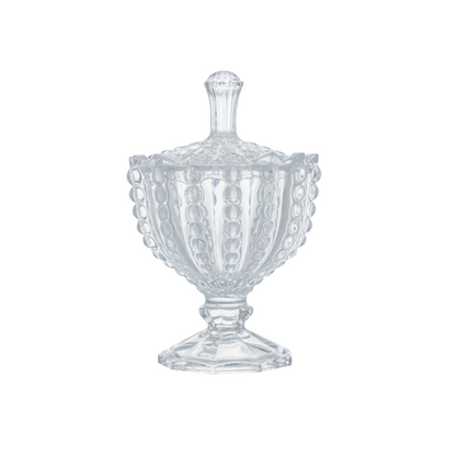 Mini Bomboniere com Pé de Cristal Bolhas 9,5cm