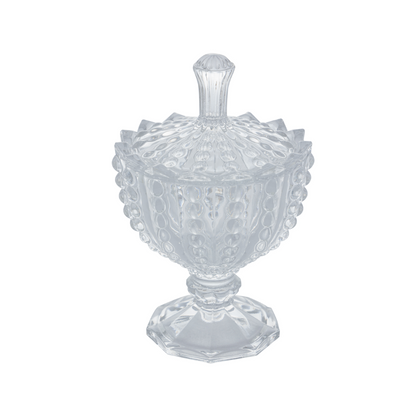 Mini Bomboniere com Pé de Cristal Bolhas 9,5cm