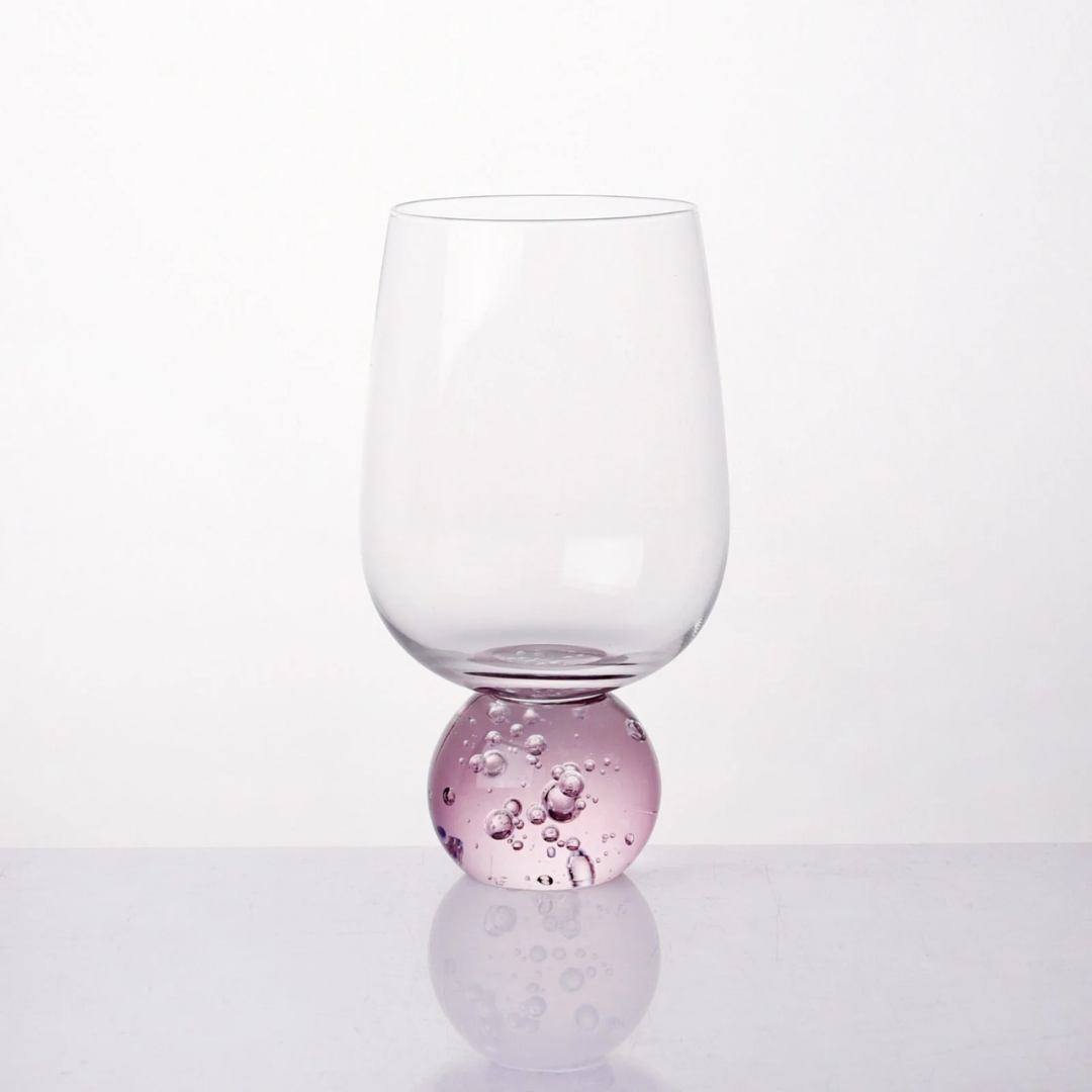 Jogo 6 Taças Base Esfera para Vinho Rosa 540ml