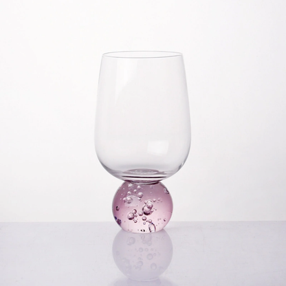 Jogo 6 Taças Base Esfera para Vinho Rosa 540ml