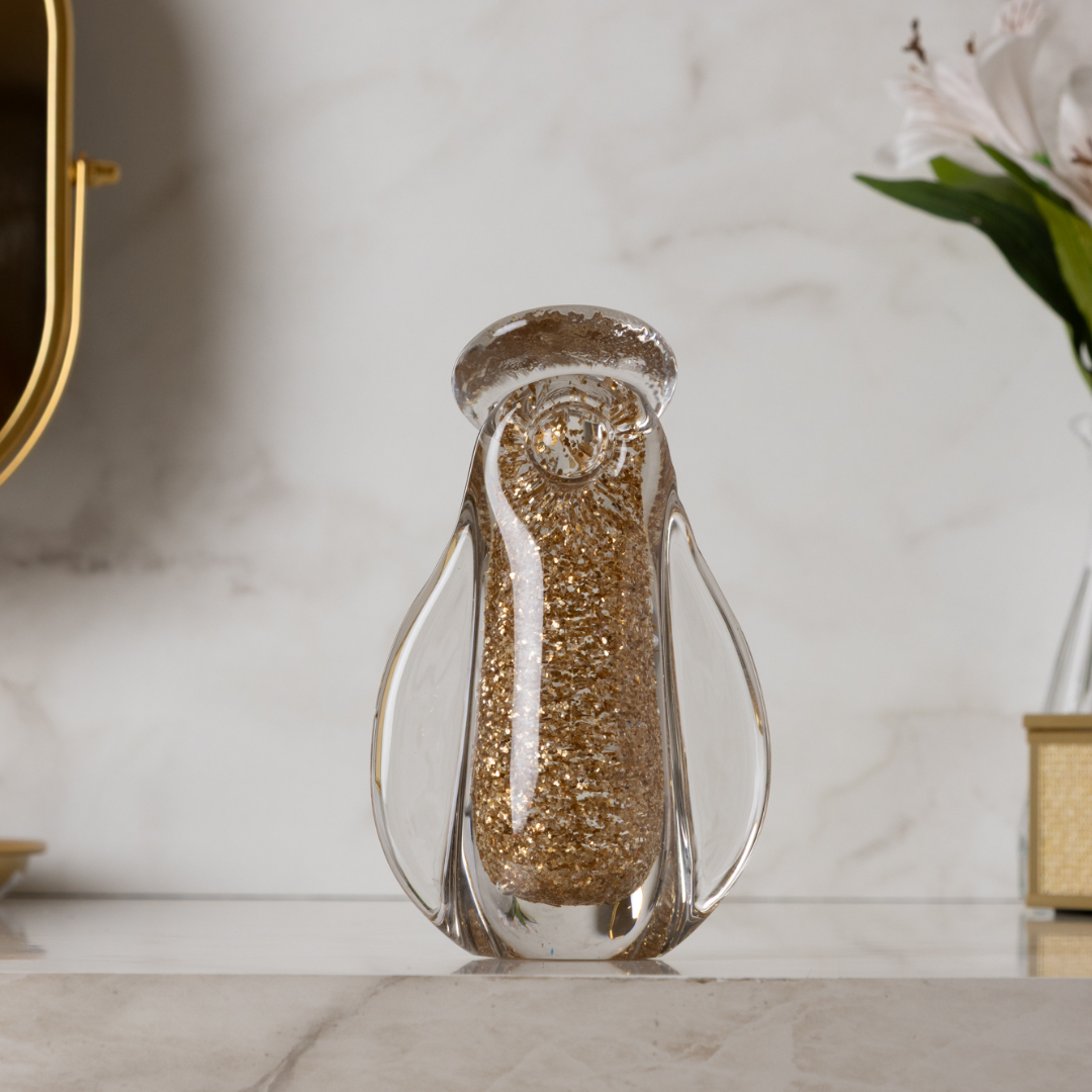 Figura de Nossa Senhora de Vidro Dourado 10cm