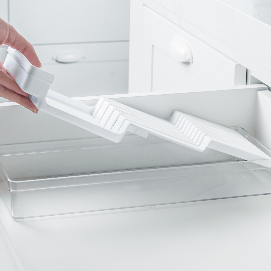 Organizador de Facas Clear Branco 37,5cm