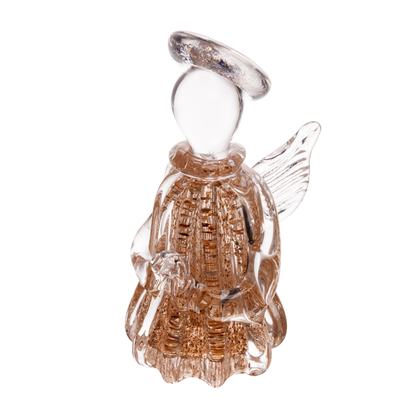 Escultura Anjo de Vidro Italy Dourado 15cm