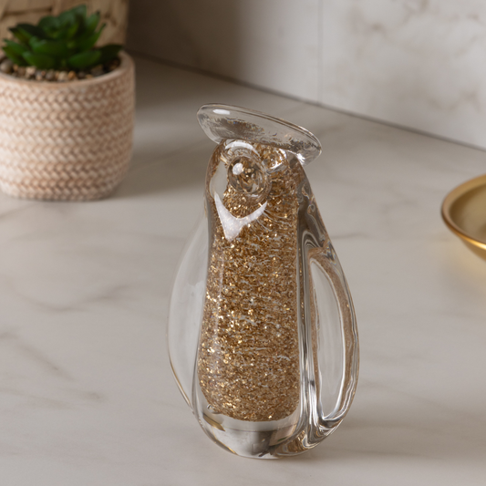 Figura de Nossa Senhora de Vidro Dourado 10cm