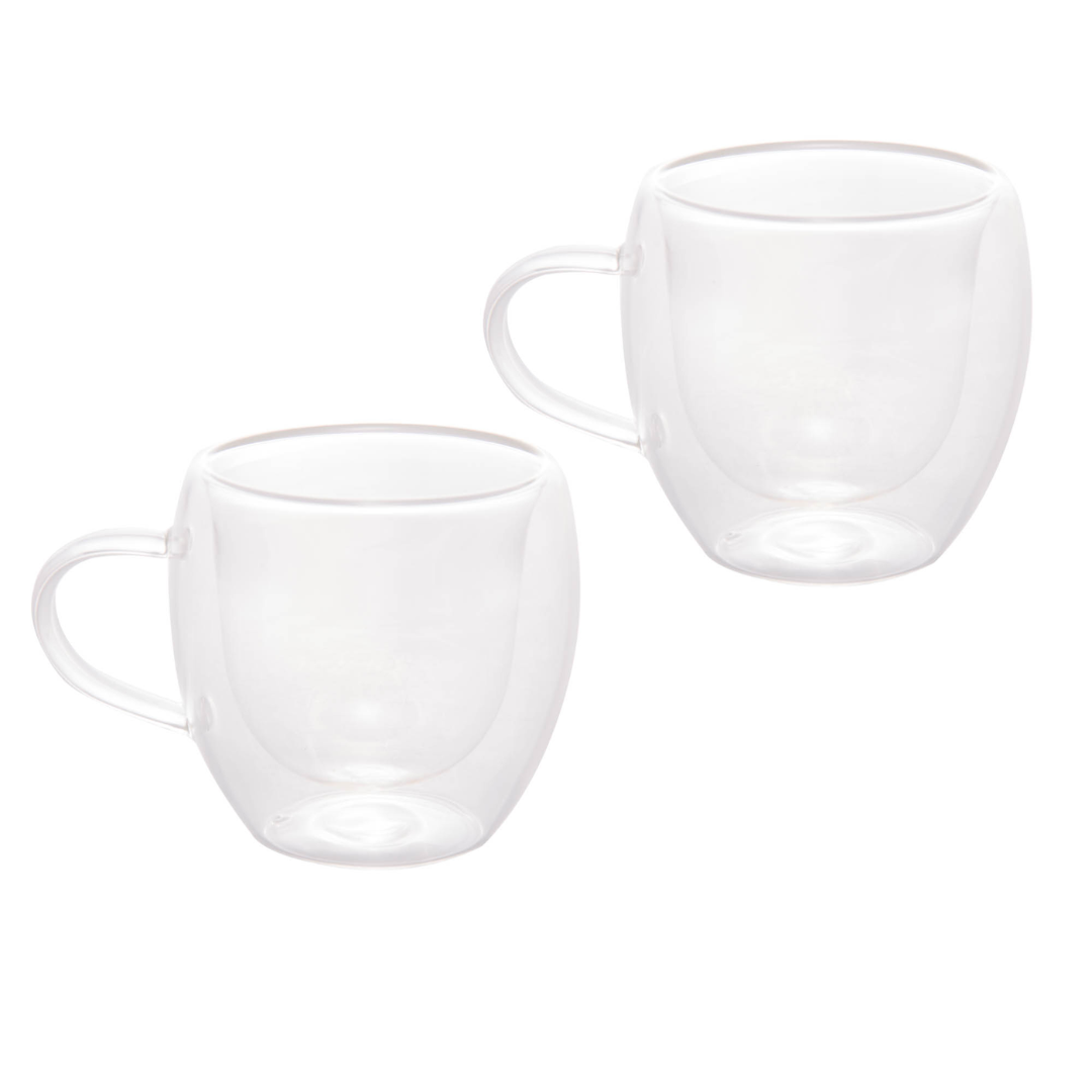 Jogo 2 Canecas de Café Parede Dupla Vidro Borossilicato 80ml