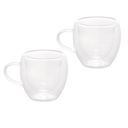Jogo 2 Canecas de Café Parede Dupla Vidro Borossilicato 80ml