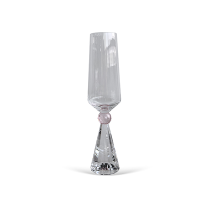 Jogo 6 Taças Base Cristal para Champanhe Rosa 305ml