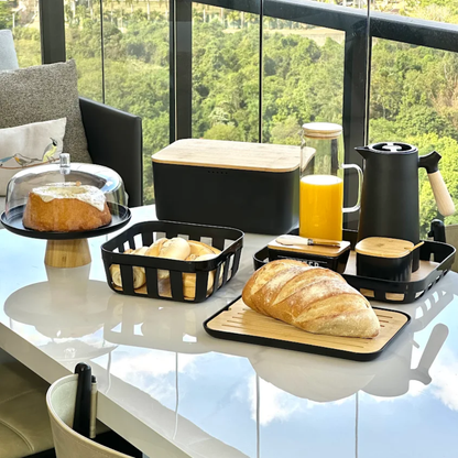 Kit Mesa Posta Lume Preto 5 Peças