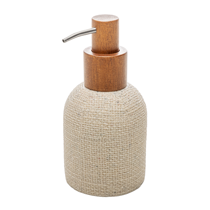 Porta Sabonete Líquido em Poliresina Linen Bege 250ml