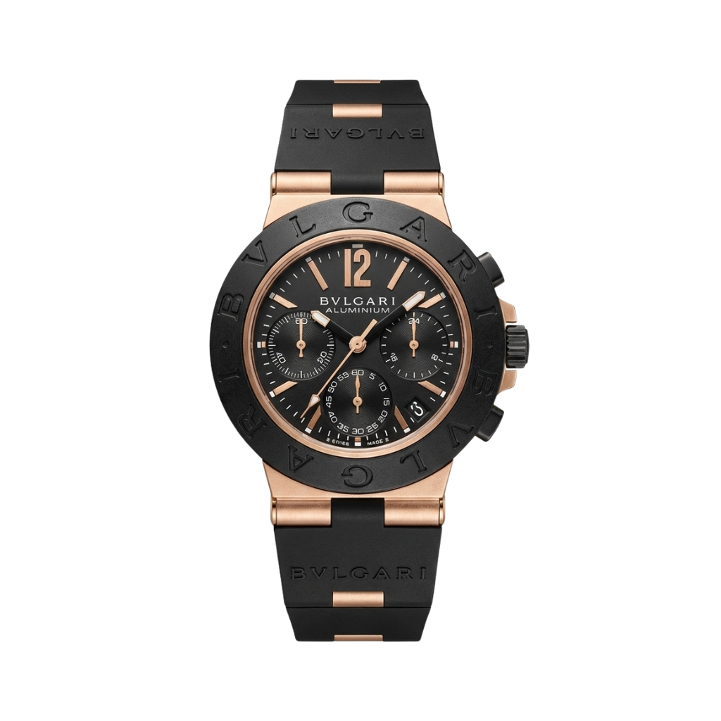 Bvlgari Aluminium Chronograph Black/Rose Gold