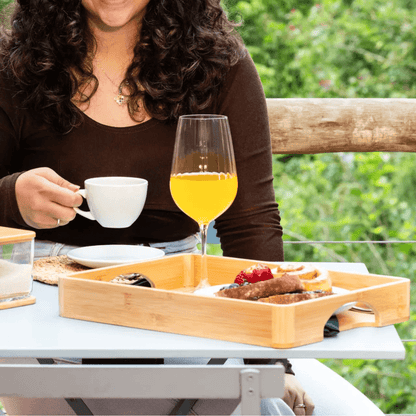 Bandeja Brisa com Alça Bambu 28cm