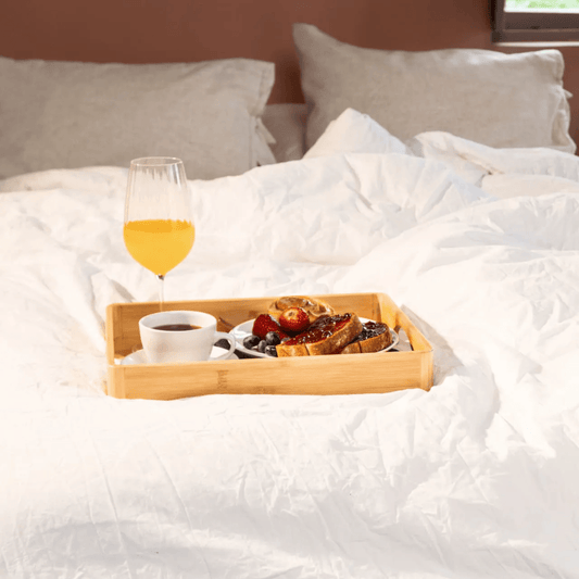 Bandeja Brisa com Alça Bambu 28cm