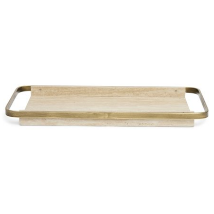 Bandeja Decorativa em MDF e Borda de Metal 47cm