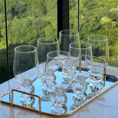 Jogo 6 Taças Base Esfera para Vinho Transparente 540ml