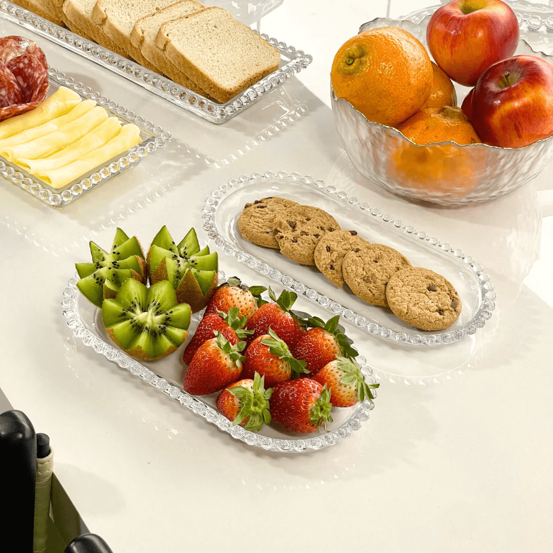 Kit Mesa Posta Cristal Martelado Petra 5 Peças