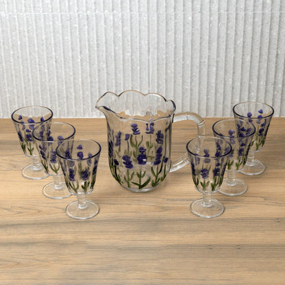 Kit Mesa Posta de Cristal Lavanda 15 Peças
