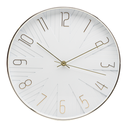 Relógio de Parede Plástico Modern Branco 30,5cm
