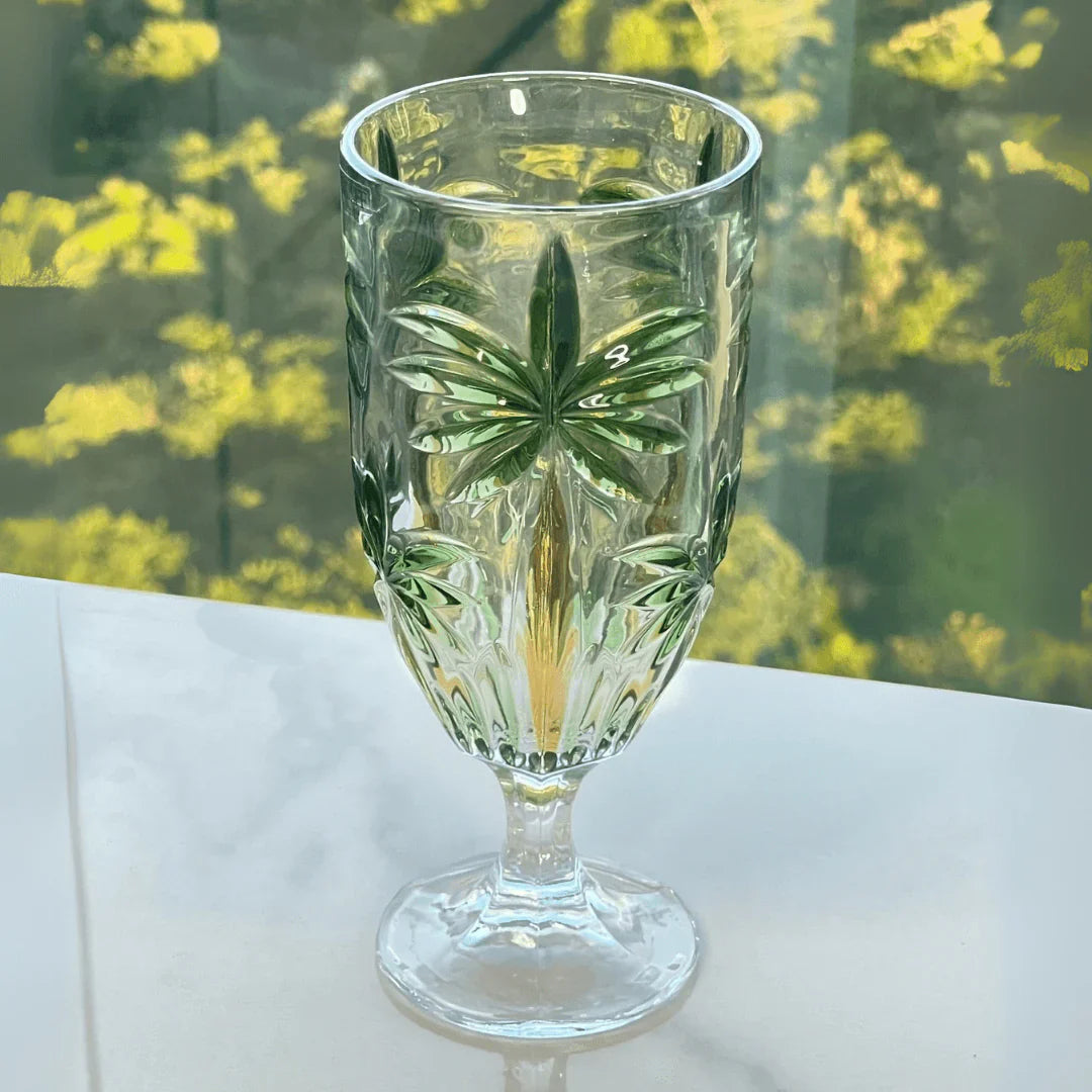 Kit 6 Taças de Cristal Palm Tree Tropical 450ml